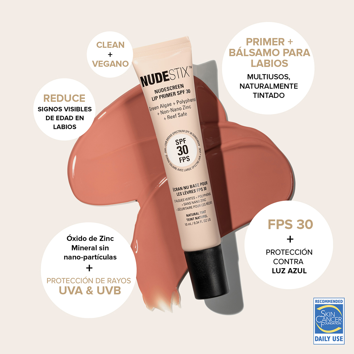 NUDESCREEN LIP PRIMER SPF30 (TINTE PARA LABIOS SPF)